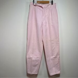 Visa Jeans International | Pink High-Waisted Corduroy Straight Leg Pants Size M